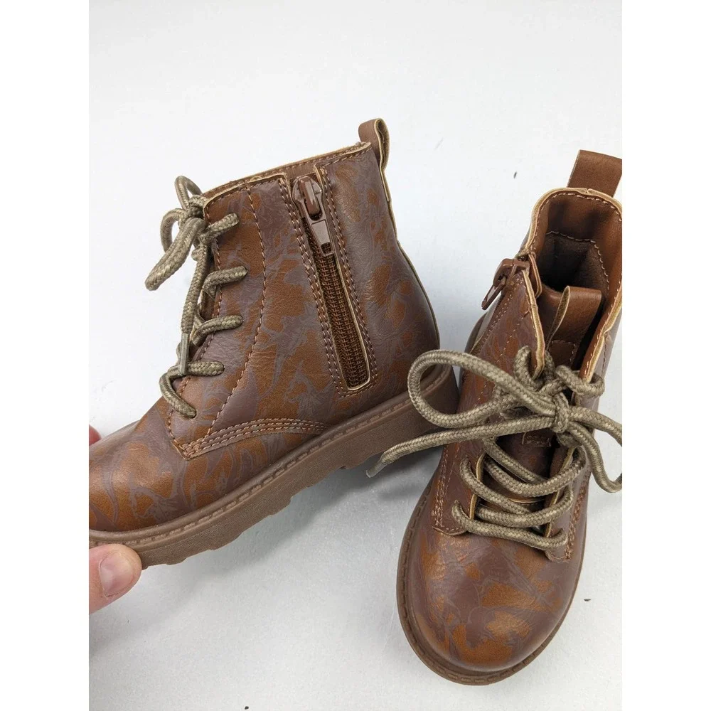 Carter's Brown Dinosaur Ankle Boots